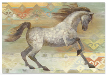 Leanin Tree Tribal Print Running Horse Blank Card